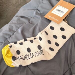 Magnolia Pearl Cream and Yellow Polka Dot Socks